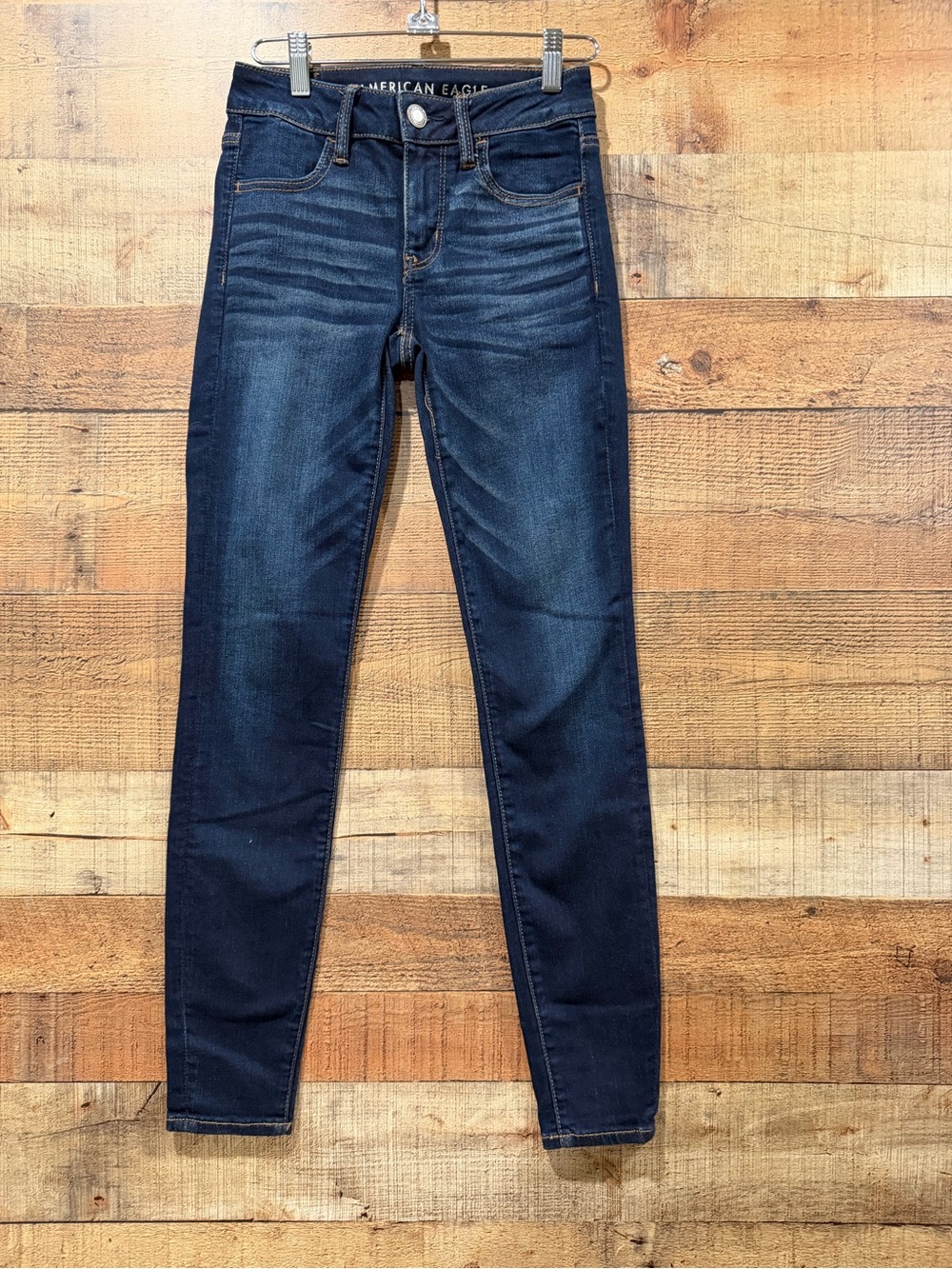 American Eagle Women's Next Level Stretch Dark Indigo Jeggings Size 0